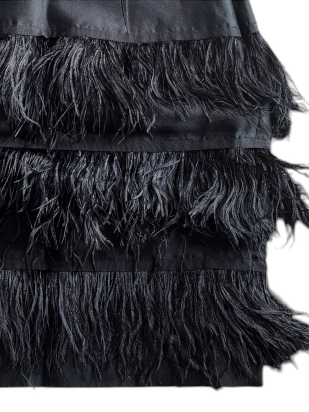 Carolina Herrera Silk Ostrich Feather Tiered Mini Skirt - Picture 6 of 13
